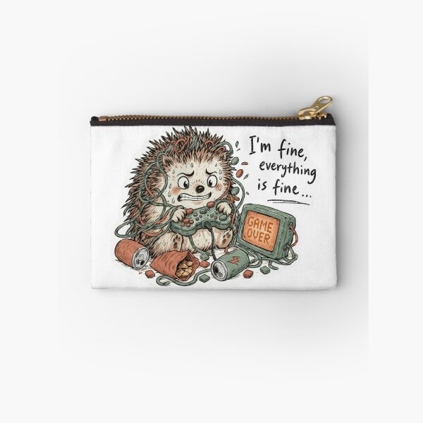 Item preview, I’m Fine Everything Is Fine – Funny Hedgehog Gaming Chaos designed and sold by digital.stickerperso.com.