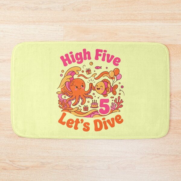 Item preview, High Five, Let’s Dive 5th Birthday – Cute Octopus & Fish Ocean Design designed and sold by Sea Gem.