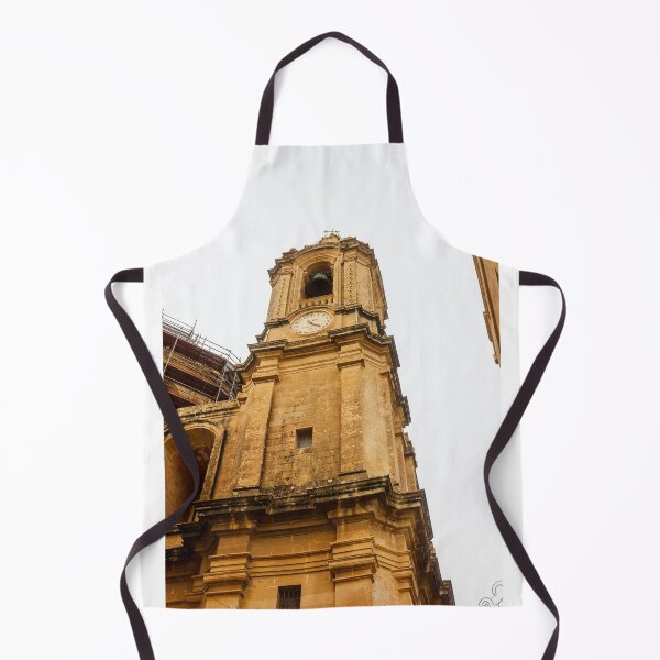 Item preview, Historic Clock Tower In Malta: Golden Stone Facade, Tall Bell Tower With Weathered Exterior designed and sold by Nmallia.