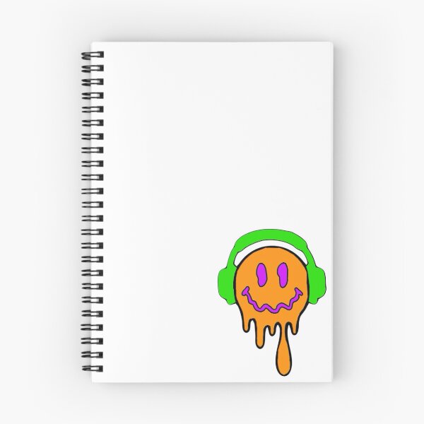 Item preview, Trippy Melting Smiley Face with Headphones designed and sold by KayCozyStickers.