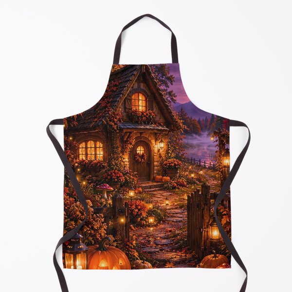 Item preview, Enchanted Halloween Cottage – Cozy Autumn Night designed and sold by Gold&pixels.