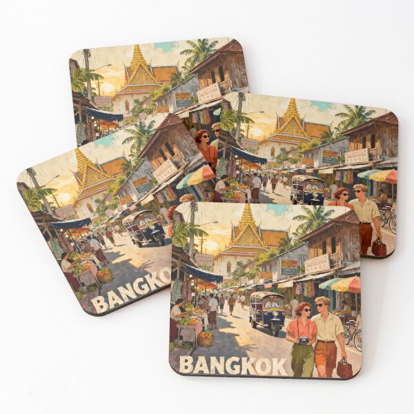 Item preview, Khao San Road 1968 – Discovering Bangkok | Vintage Thailand Travel Poster designed and sold by Spirit of Siam.
