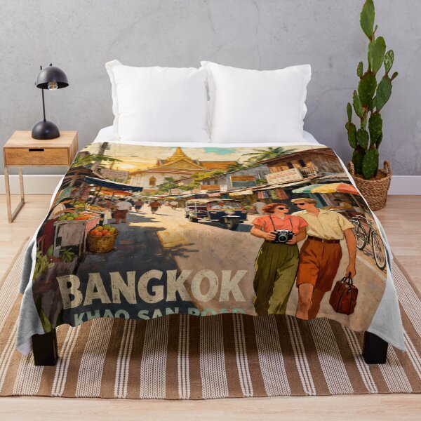 Item preview, Khao San Road 1968 – Discovering Bangkok | Vintage Thailand Travel Poster designed and sold by Spirit of Siam.