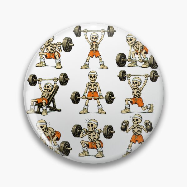 Item preview, Skeleton Workout Weightlifting Exercise Grid Powerlifter designed and sold by chattsuede.