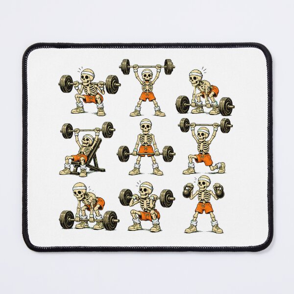 Item preview, Skeleton Workout Weightlifting Exercise Grid Powerlifter designed and sold by chattsuede.