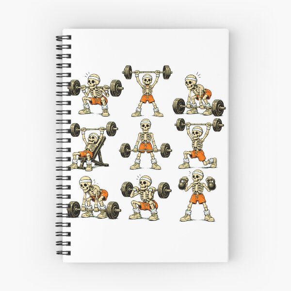 Item preview, Skeleton Workout Weightlifting Exercise Grid Powerlifter designed and sold by chattsuede.