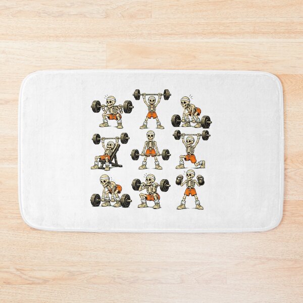 Item preview, Skeleton Workout Weightlifting Exercise Grid Powerlifter designed and sold by chattsuede.