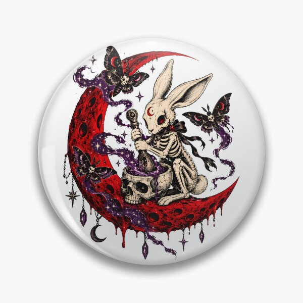 Item preview, Skeletal Bunny Crescent Moon Mortar Witchcore designed and sold by chattsuede.