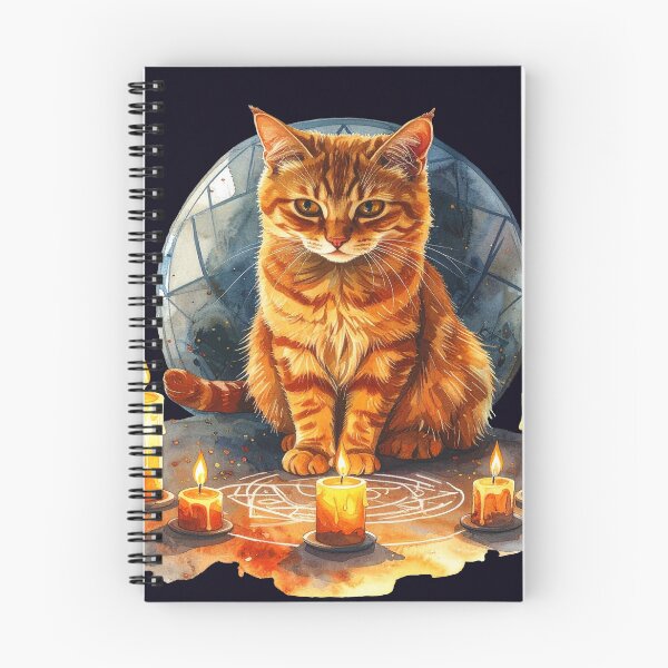Item preview, The witch's cat, orange cat with candles designed and sold by LiskoDesign.