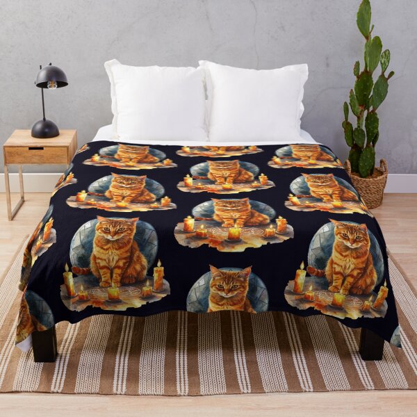 Item preview, The witch's cat, orange cat with candles designed and sold by LiskoDesign.