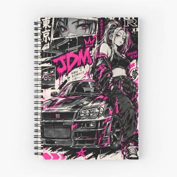 Item preview, JDM Nissan Skyline R34 Anime Streetwear designed and sold by Pixel-Perfecto.