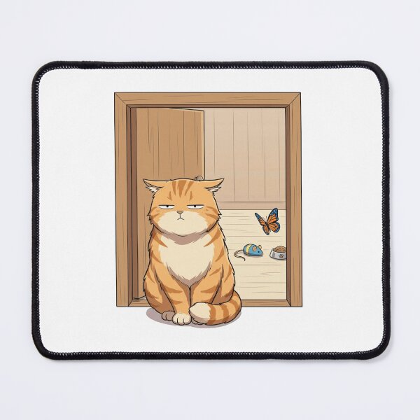 Item preview, Funny Stubborn Orange Cat Sitting In Open Doorway Meme designed and sold by mood-draftsman.