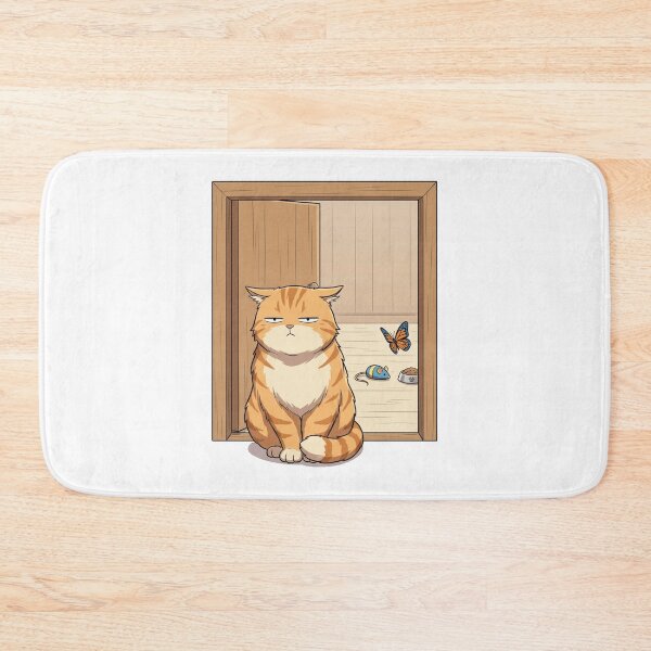 Item preview, Funny Stubborn Orange Cat Sitting In Open Doorway Meme designed and sold by mood-draftsman.