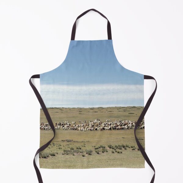 Item preview, Sheep and Goats Grazing Across Open Grassland Under Blue Sky designed and sold by seunghus.