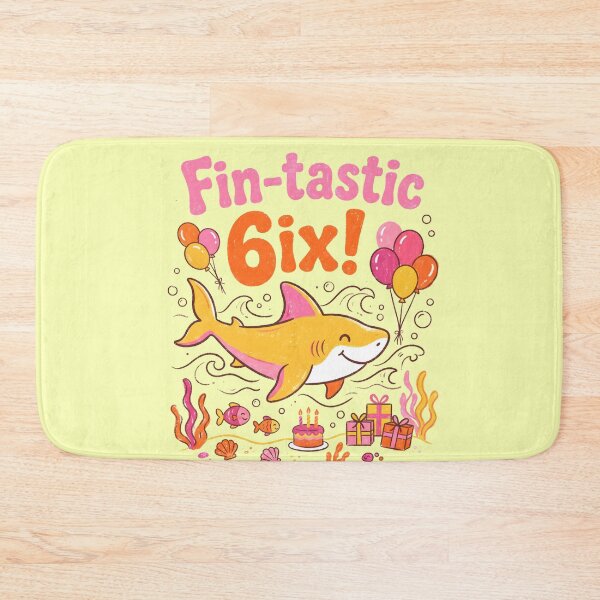Item preview, Fin-Tastic 6ix Shark – Cute Ocean 6th Birthday Design designed and sold by Sea Gem.
