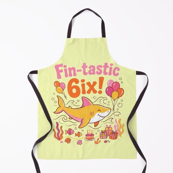 Item preview, Fin-Tastic 6ix Shark – Cute Ocean 6th Birthday Design designed and sold by Sea Gem.