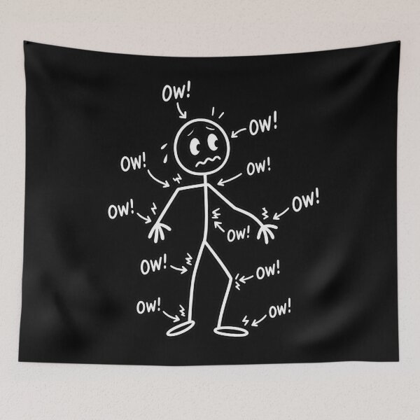 Item preview, Funny Ow Ow Ow Ow Saying Body Pain Character Humor Sarcastic designed and sold by will freed18.