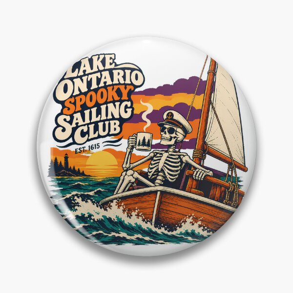 Item preview, Spooky Sailing Skeleton Captain Sunset Lake Ontario Boater designed and sold by chattsuede.