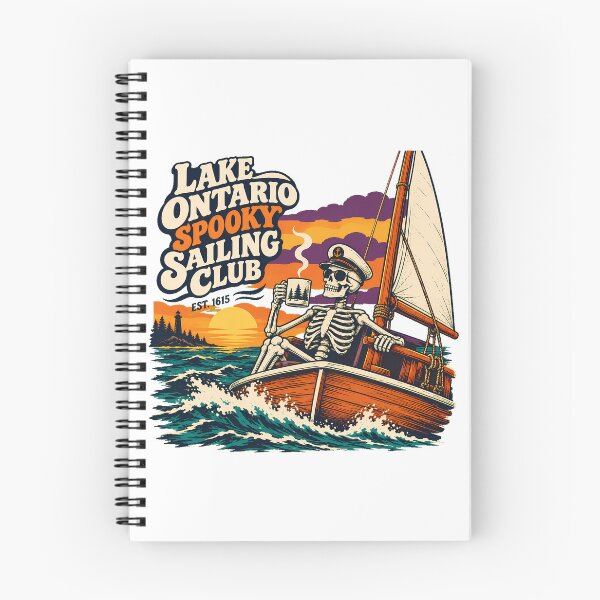 Item preview, Spooky Sailing Skeleton Captain Sunset Lake Ontario Boater designed and sold by chattsuede.