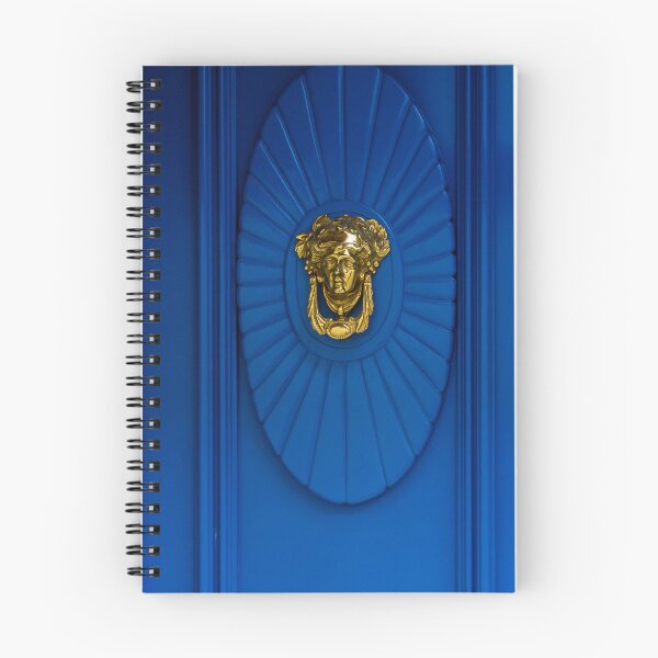 Item preview, Golden Door Knocker On Royal Blue Door With Radiating Oval Medallion and Classical Emblem designed and sold by Nmallia.