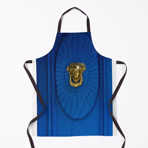 Item preview, Golden Door Knocker On Royal Blue Door With Radiating Oval Medallion and Classical Emblem designed and sold by Nmallia.