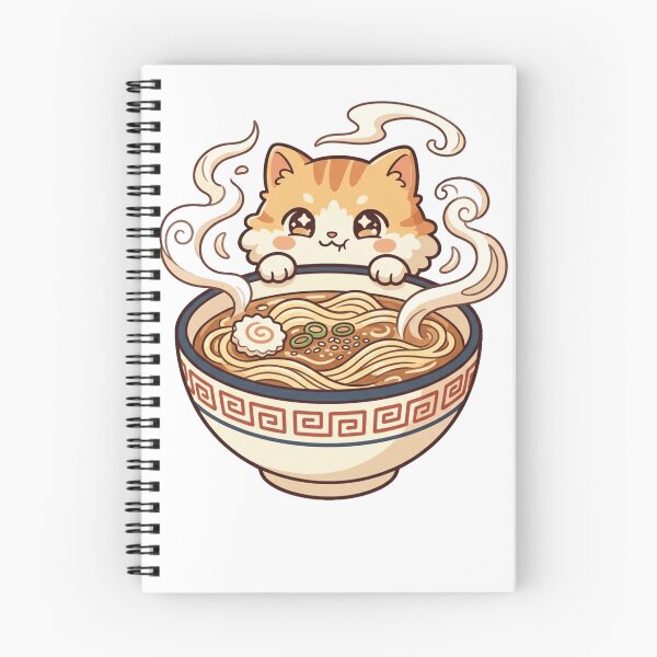 Item preview, Kawaii Orange Cat Ramen Cute Japanese Noodle Bowl Anime Art designed and sold by mood-draftsman.