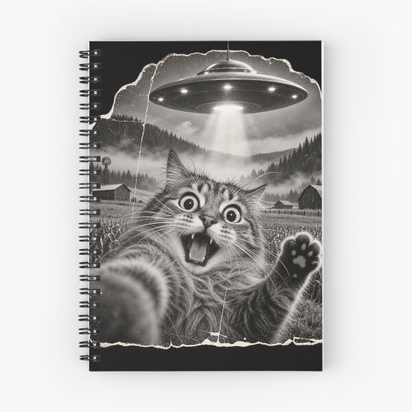 Item preview, UFO Cat Selfie – Funny Alien Abduction Retro  designed and sold by will freed18.