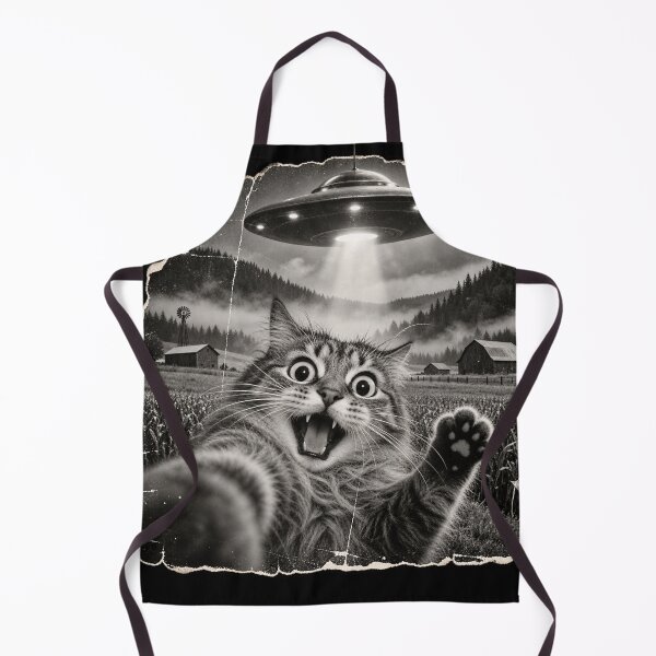 Item preview, UFO Cat Selfie – Funny Alien Abduction Retro designed and sold by will freed18.