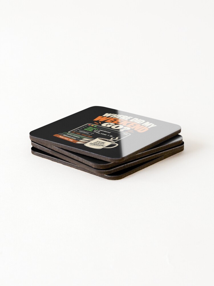 Thumbnail 4 of 5, Coasters (Set of 4), Where Did My Weekend Go SQL Query Programmer Humor designed and sold by Ridaelb.
