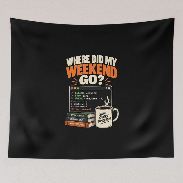 Item preview, Where Did My Weekend Go SQL Query Programmer Humor designed and sold by Ridaelb.
