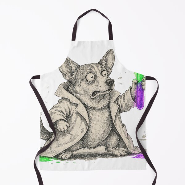 Item preview, Anxious Corgi in Lab Coat Experimenting designed and sold by LEOYinger.