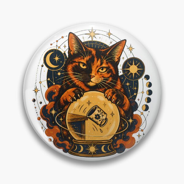 Item preview, Witchy Cat Celestial Crystal Ball Tarot Lover designed and sold by chattsuede.
