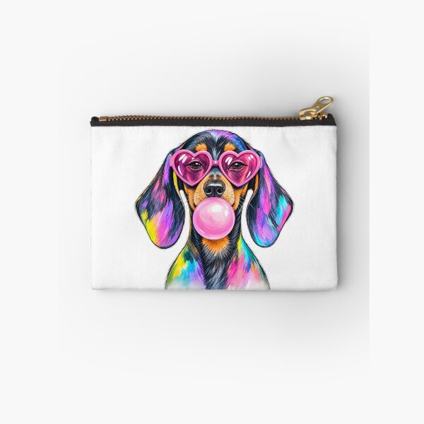 Item preview, Preppy Dachshund Striped Dog Coquette Wiener Dog Pink Heart Glasses designed and sold by Rtcraftani.