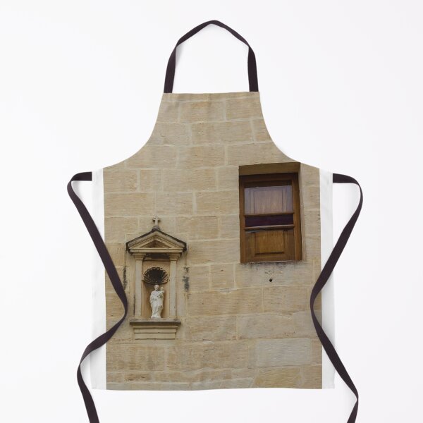 Item preview, Stone Wall With Niche Statue And Wooden Window On Historic Beige Exterior designed and sold by Nmallia.