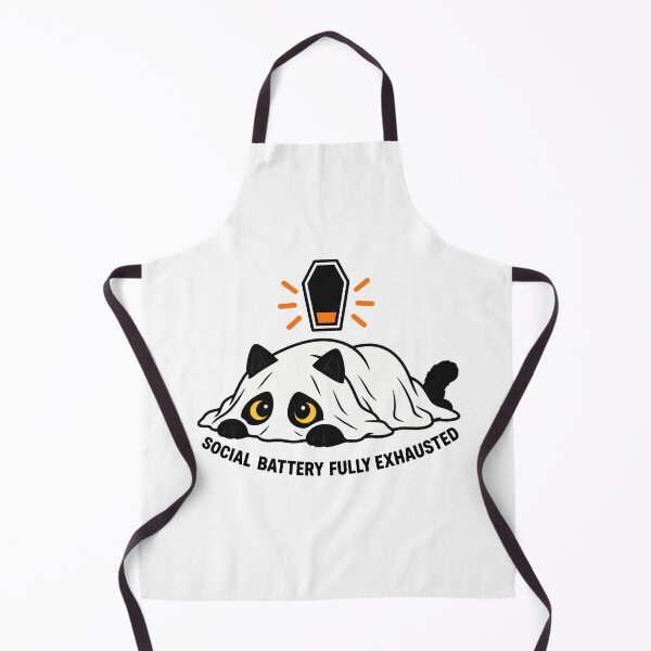 Item preview, Ghost Cat Exhausted Social Battery Halloween Introvert designed and sold by chattsuede.