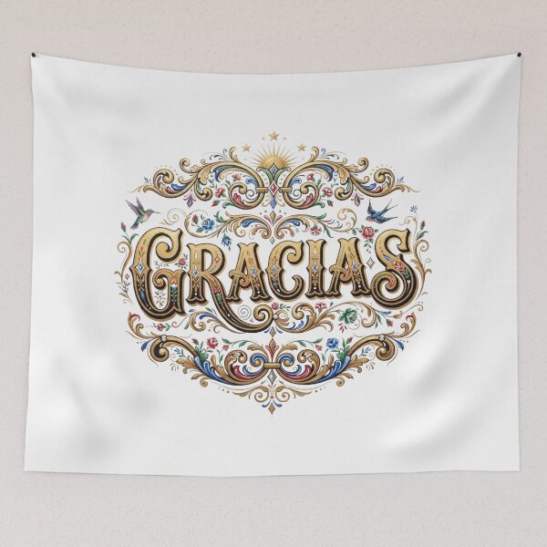 Item preview, Thank you Elegant Lettering – Classic Gold Porteño Fileteado designed and sold by Esencia Argentina.