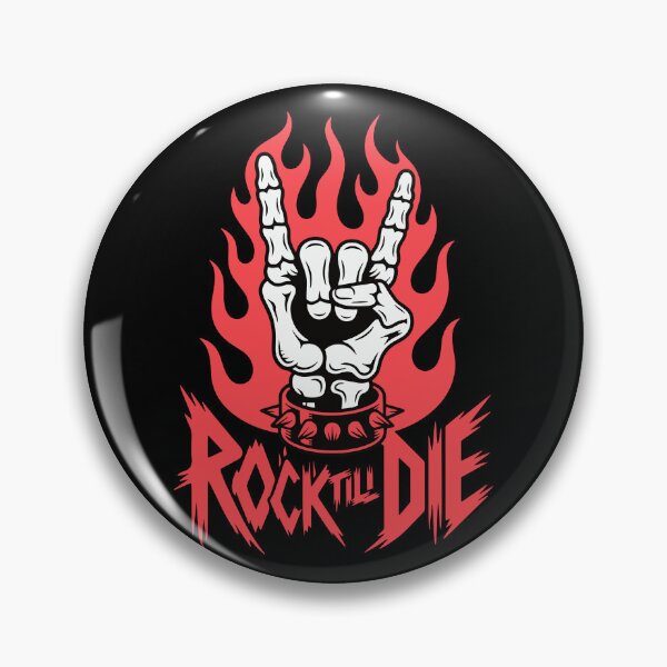 Item preview, Rock Till Die Flaming Skeleton Hand Metal Design designed and sold by TipTop GFX.