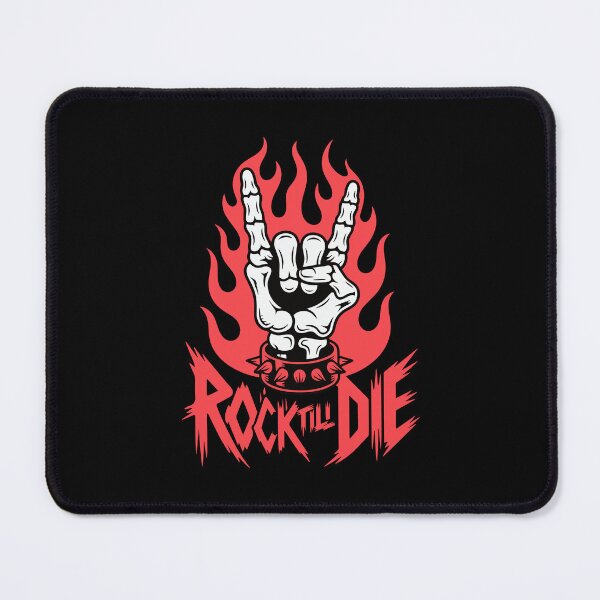 Item preview, Rock Till Die Flaming Skeleton Hand Metal Design designed and sold by TipTop GFX.