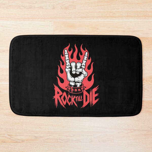 Item preview, Rock Till Die Flaming Skeleton Hand Metal Design designed and sold by TipTop GFX.