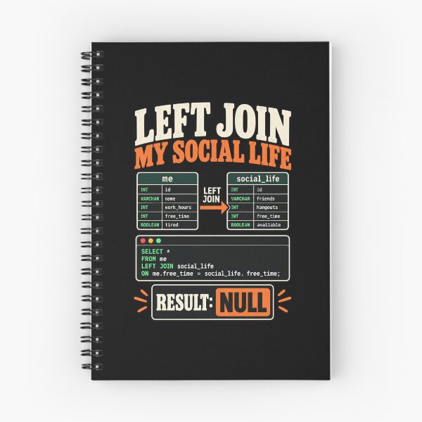 Item preview, Izquierda Únete a mi vida social Desarrollador SQL Base de datos Humor designed and sold by Ridaelb.