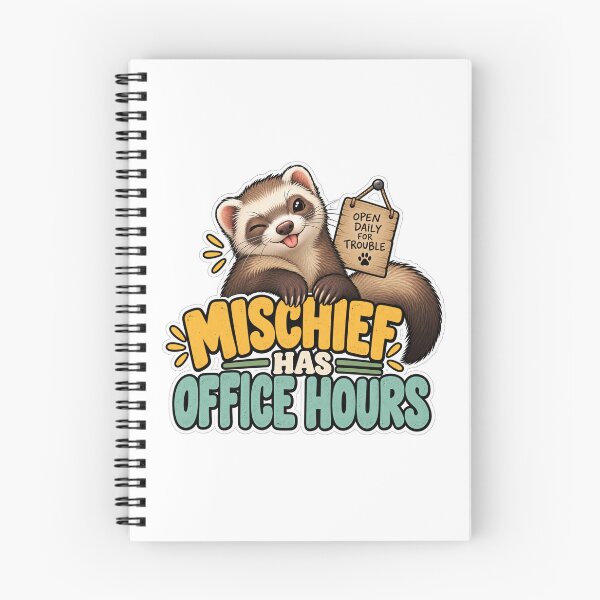 Item preview, Mischief Has Office Hours – Funny Ferret Sticker designed and sold by biomood.