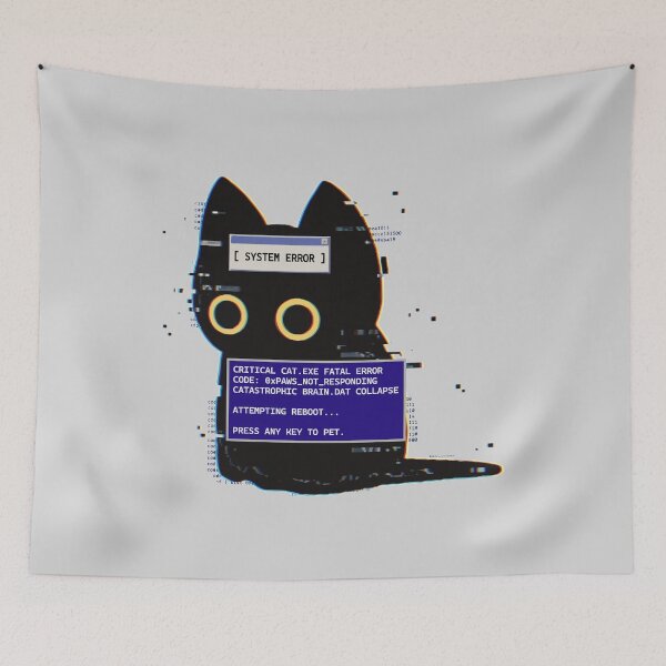 Item preview, Glitch Cat System Error Press Any Key To Pet designed and sold by Gkinoki.