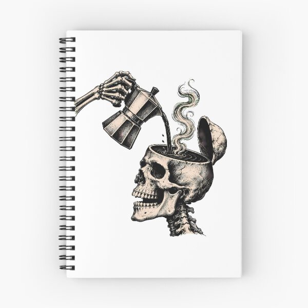 Item preview, Caffeine Skeleton Moka Pot Pouring Gothic Barista designed and sold by chattsuede.