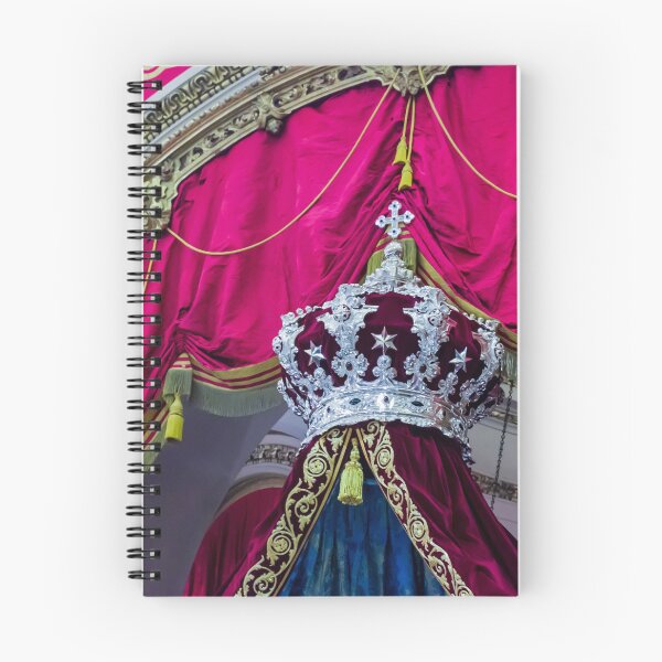 Item preview, Ornate Silver Crown Displayed Over Velvet Red Drapery With Gold Embroidery And Regal Throne designed and sold by Nmallia.