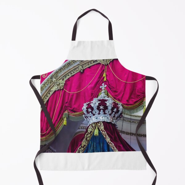 Item preview, Ornate Silver Crown Displayed Over Velvet Red Drapery With Gold Embroidery And Regal Throne designed and sold by Nmallia.