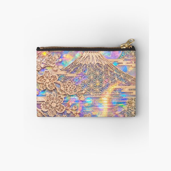 Item preview, Kumiko Fuji Sakura Holographic – Japanese Mount Fuji & Cherry Blossom Geometric Art designed and sold by アミヤジャ.