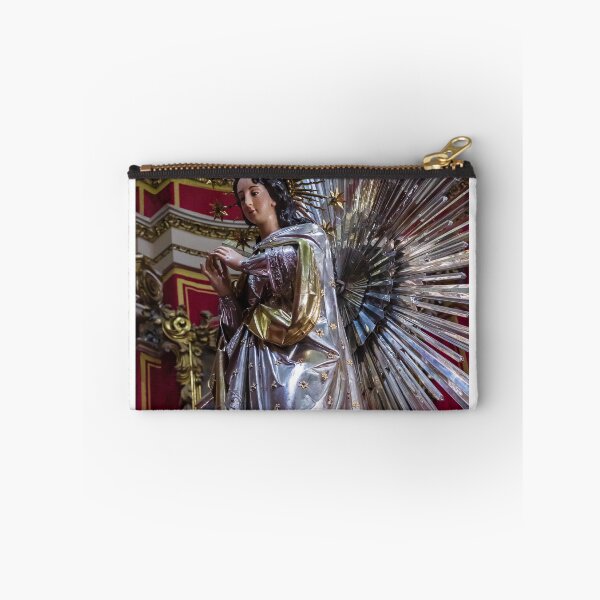 Item preview, Elegant Angel Statue With Radiant Silver Robe and Spiky Gold Halo in Ornate Church Decor designed and sold by Nmallia.