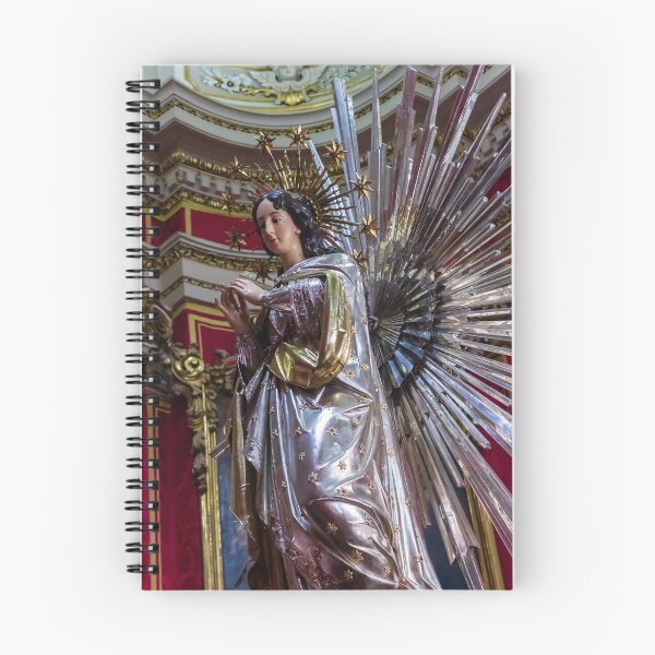 Item preview, Elegant Angel Statue With Radiant Silver Robe and Spiky Gold Halo in Ornate Church Decor designed and sold by Nmallia.