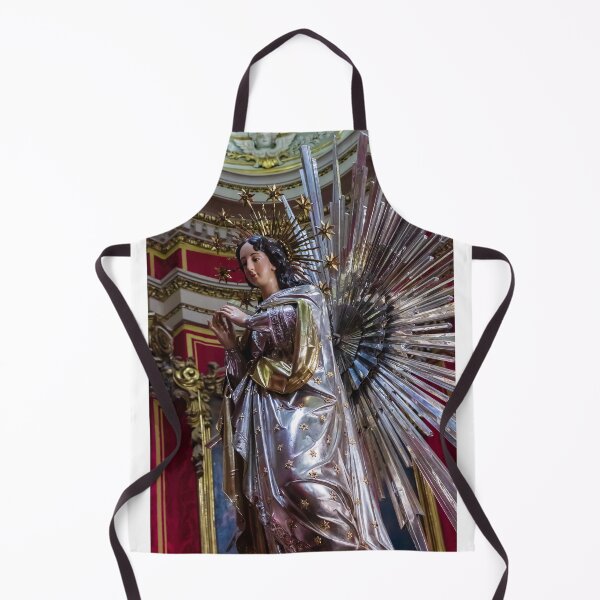 Item preview, Elegant Angel Statue With Radiant Silver Robe and Spiky Gold Halo in Ornate Church Decor designed and sold by Nmallia.