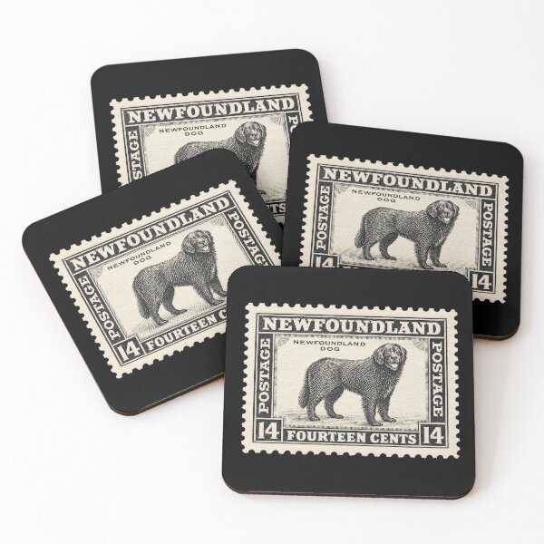 Item preview,  Newfoundland dog postage stamp, which was part of several series issued by Newfoundland before it joined Canada in 1949. designed and sold by Schulz Lightprint Studio.